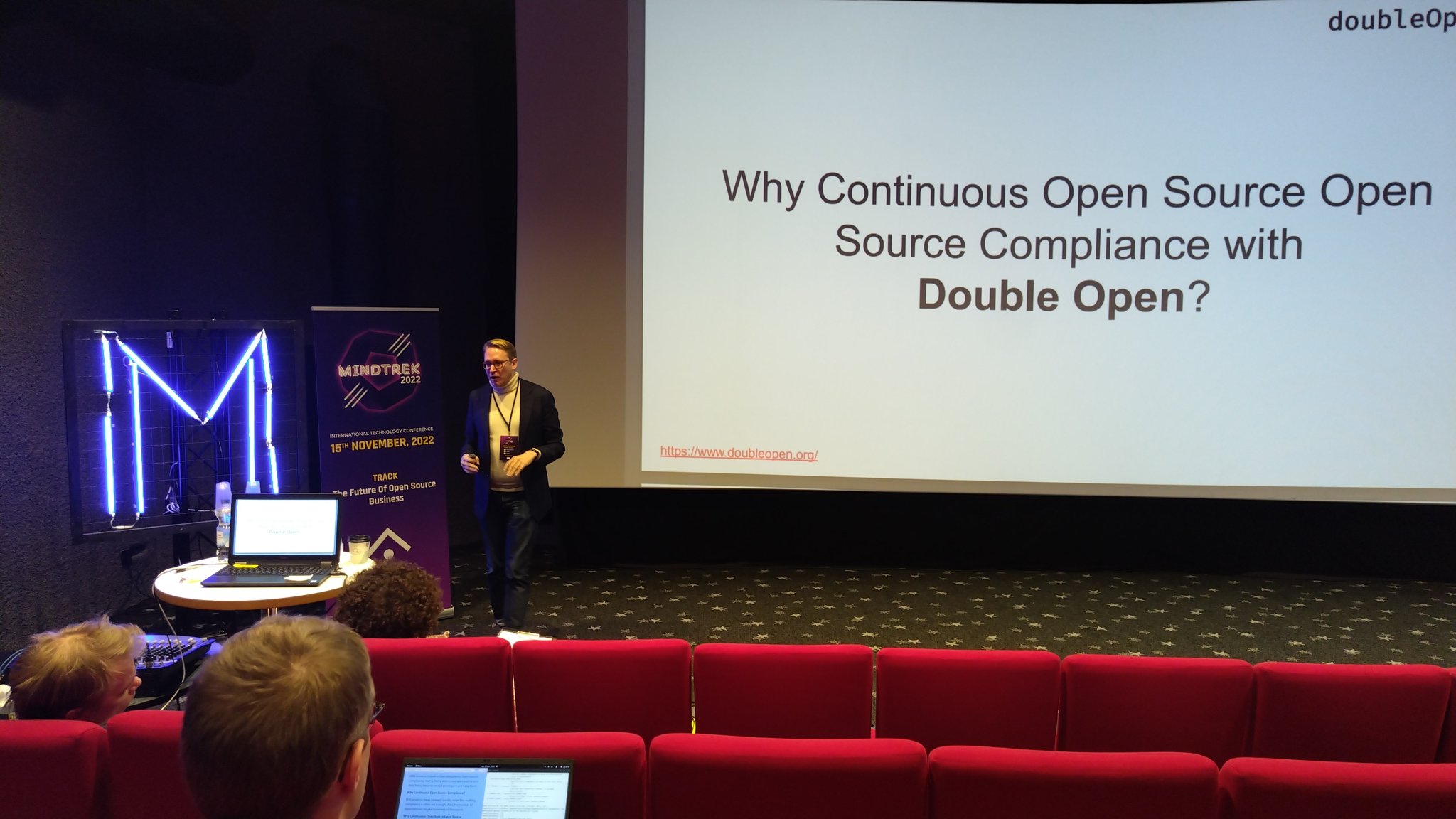 Double Open can help both in technical setup, as well as setting up the license policy. To achieve continuous compliance. Speaker: Mikko Murto.